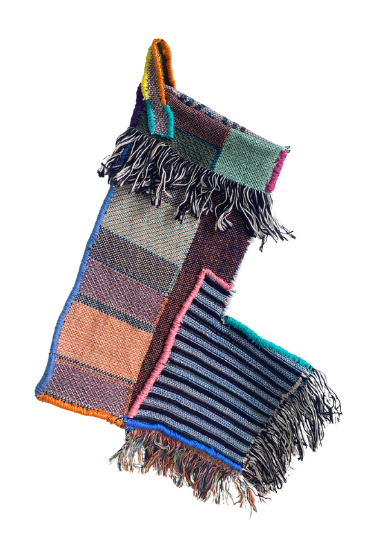 ペパーミントパッチワークハンドメイドストッキング