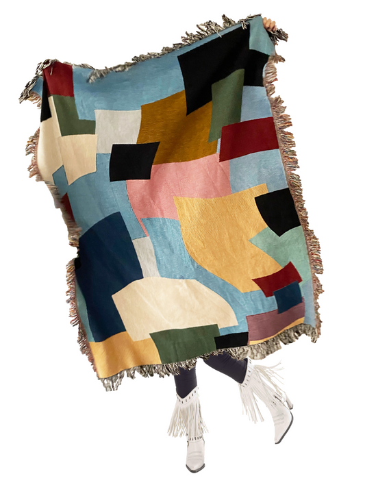 Patchwork Woven Throw Blanket