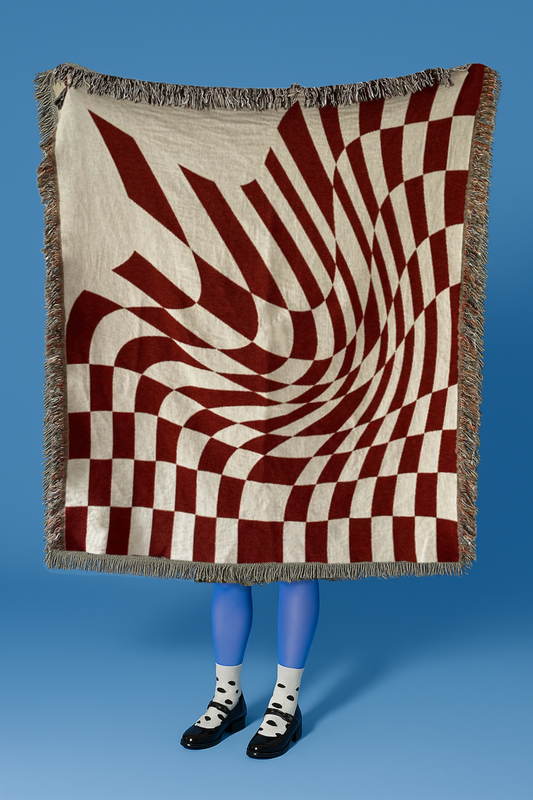 Groovy Grid Woven Throw Blanket