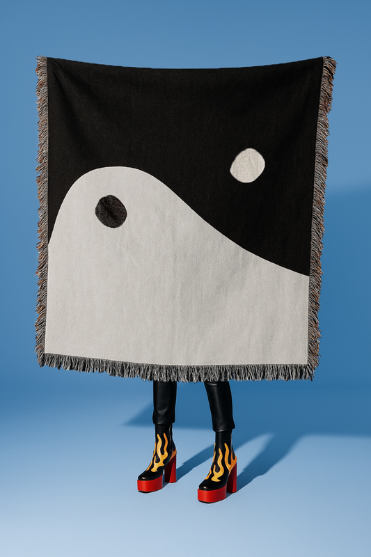 Yin Yang Woven Throw Blanket
