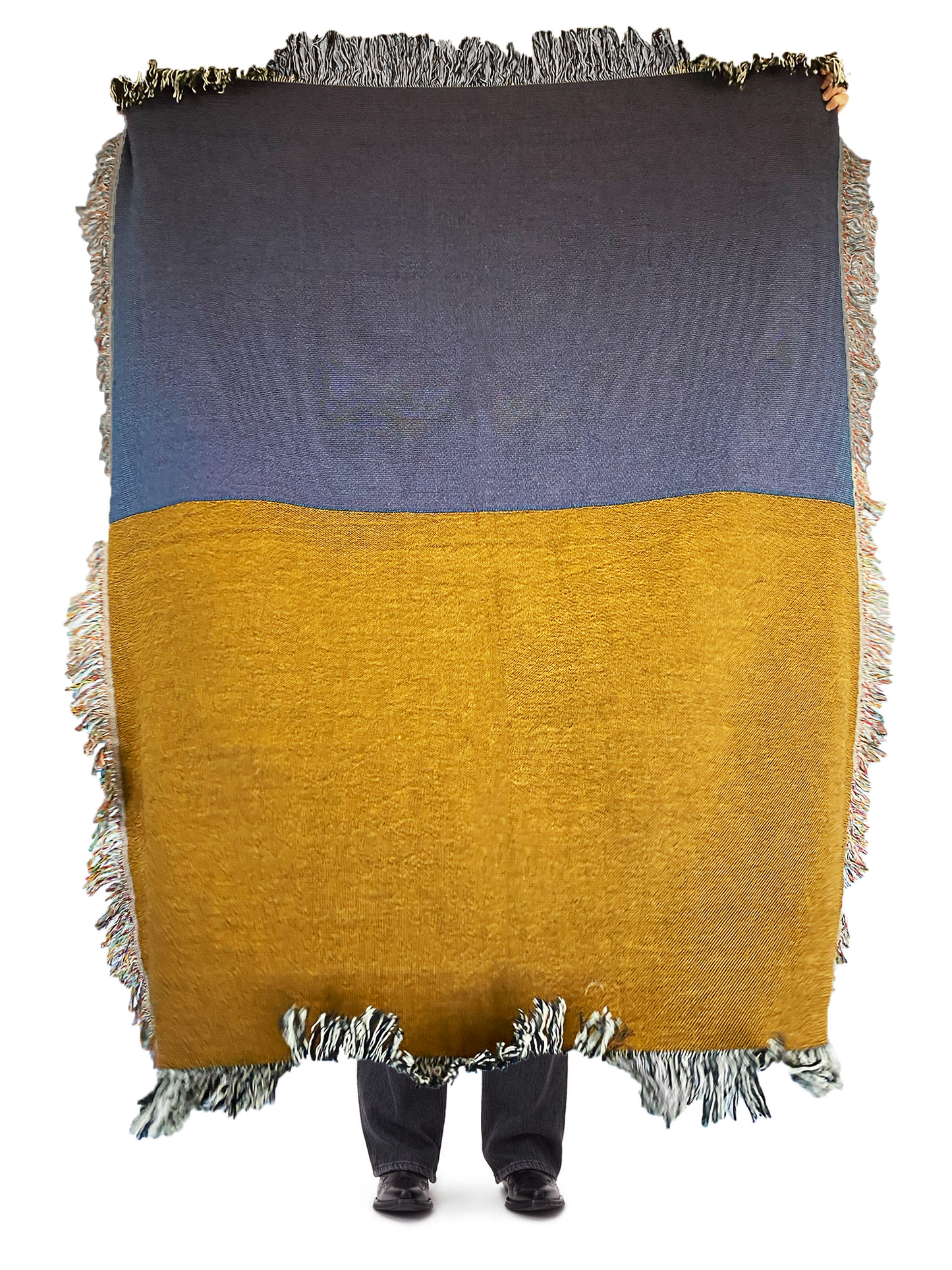 Color Block Woven Throw Blanket