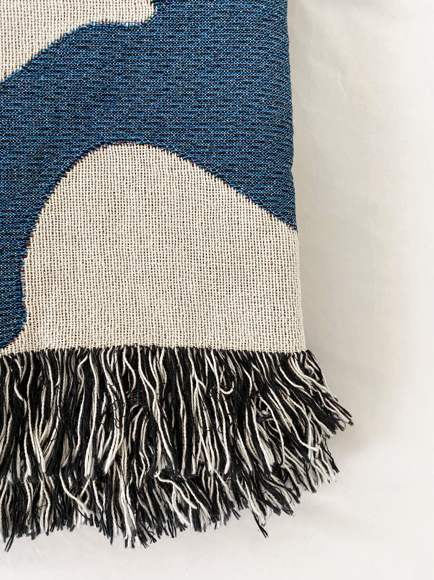 Dancing Shapes - Denim Woven Throw Blanket