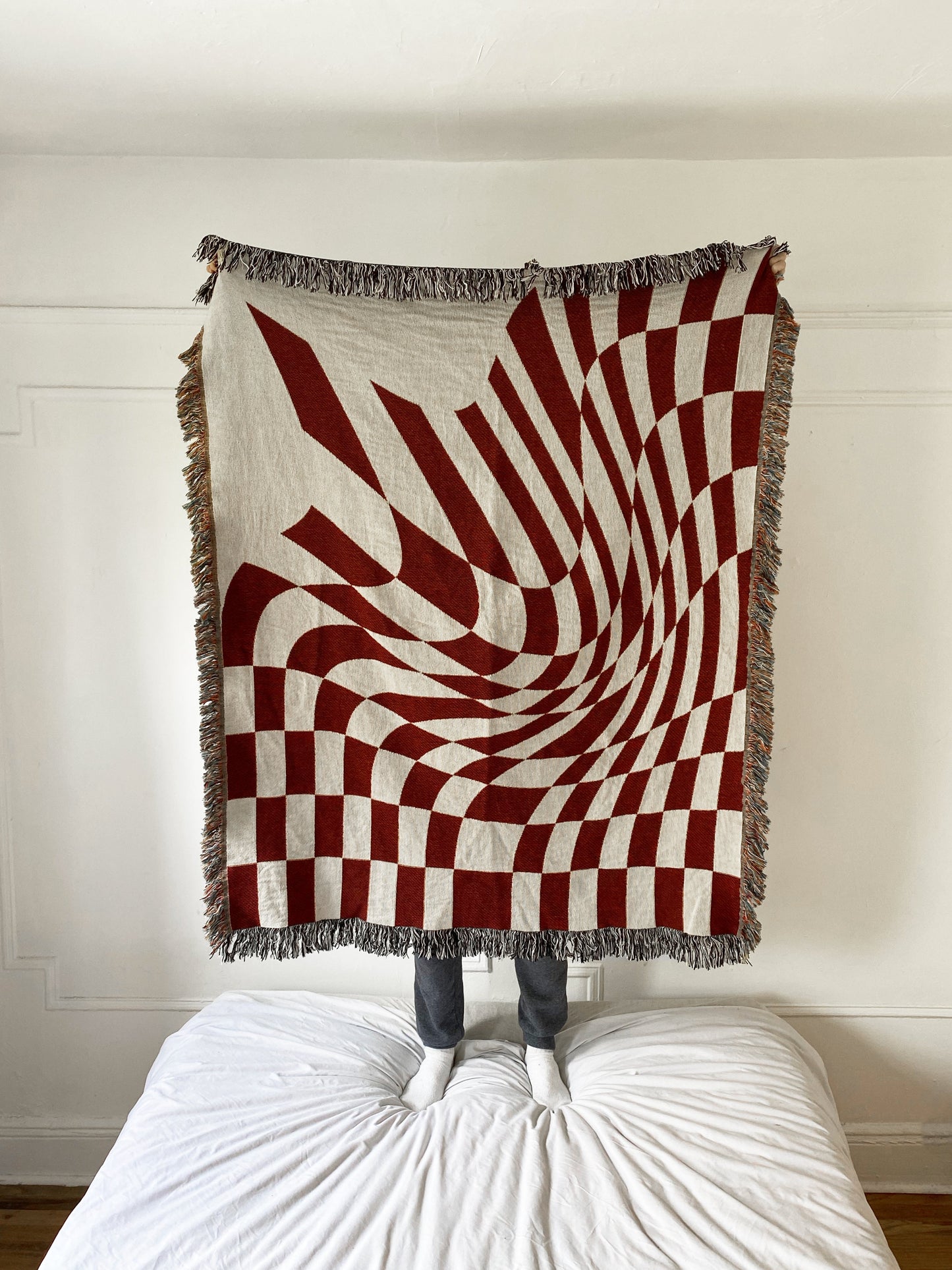 Groovy Grid Woven Throw Blanket