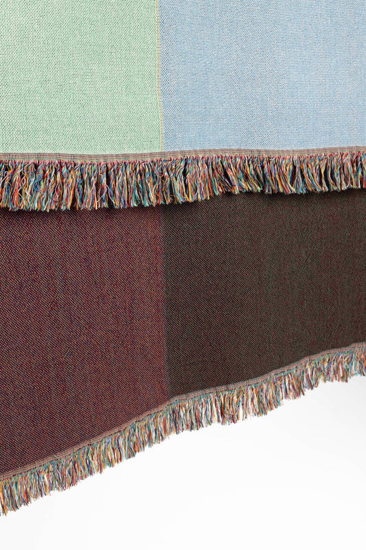 Color Block Woven Throw Blanket