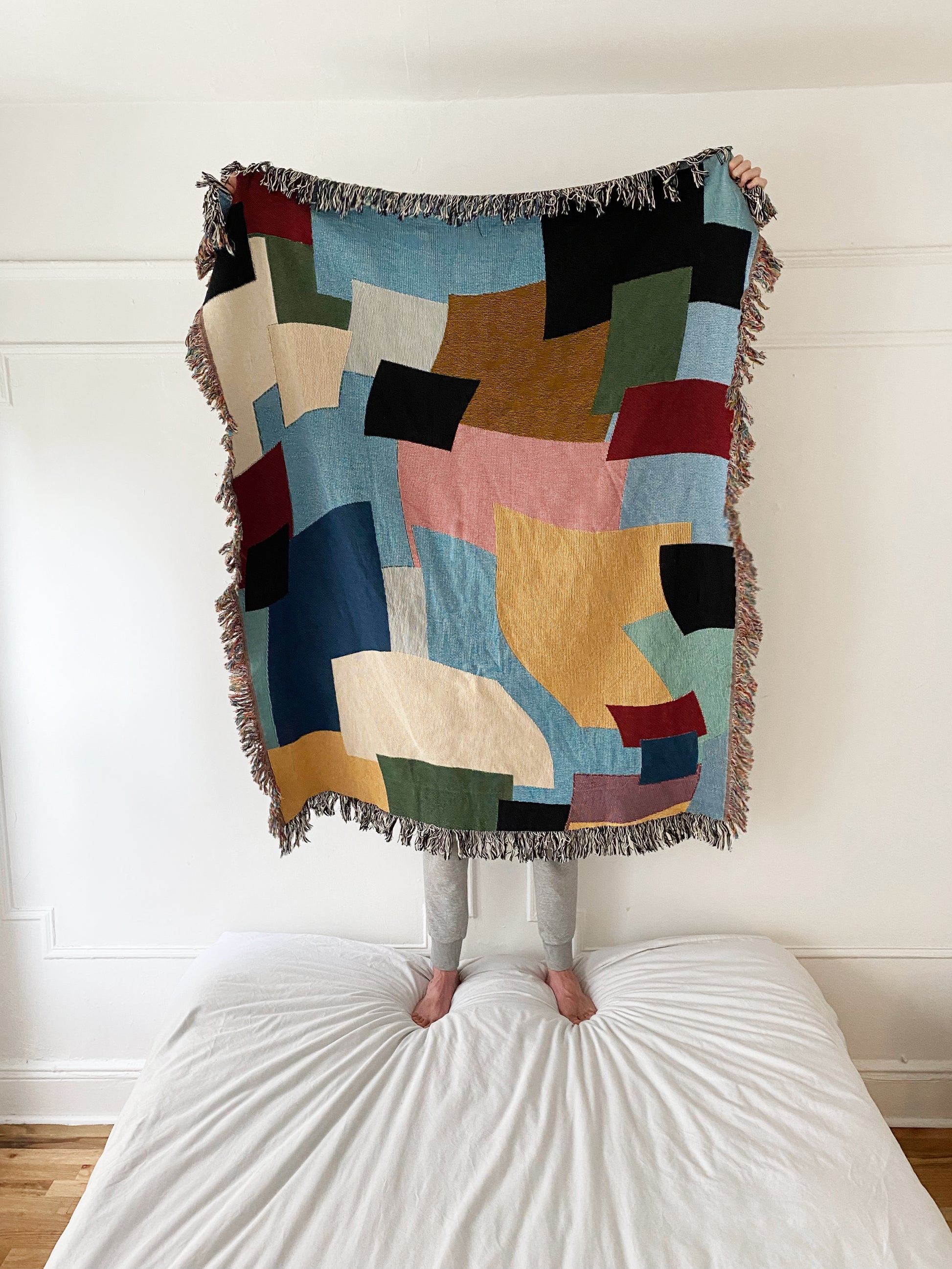 Patchwork Woven Throw Blanket