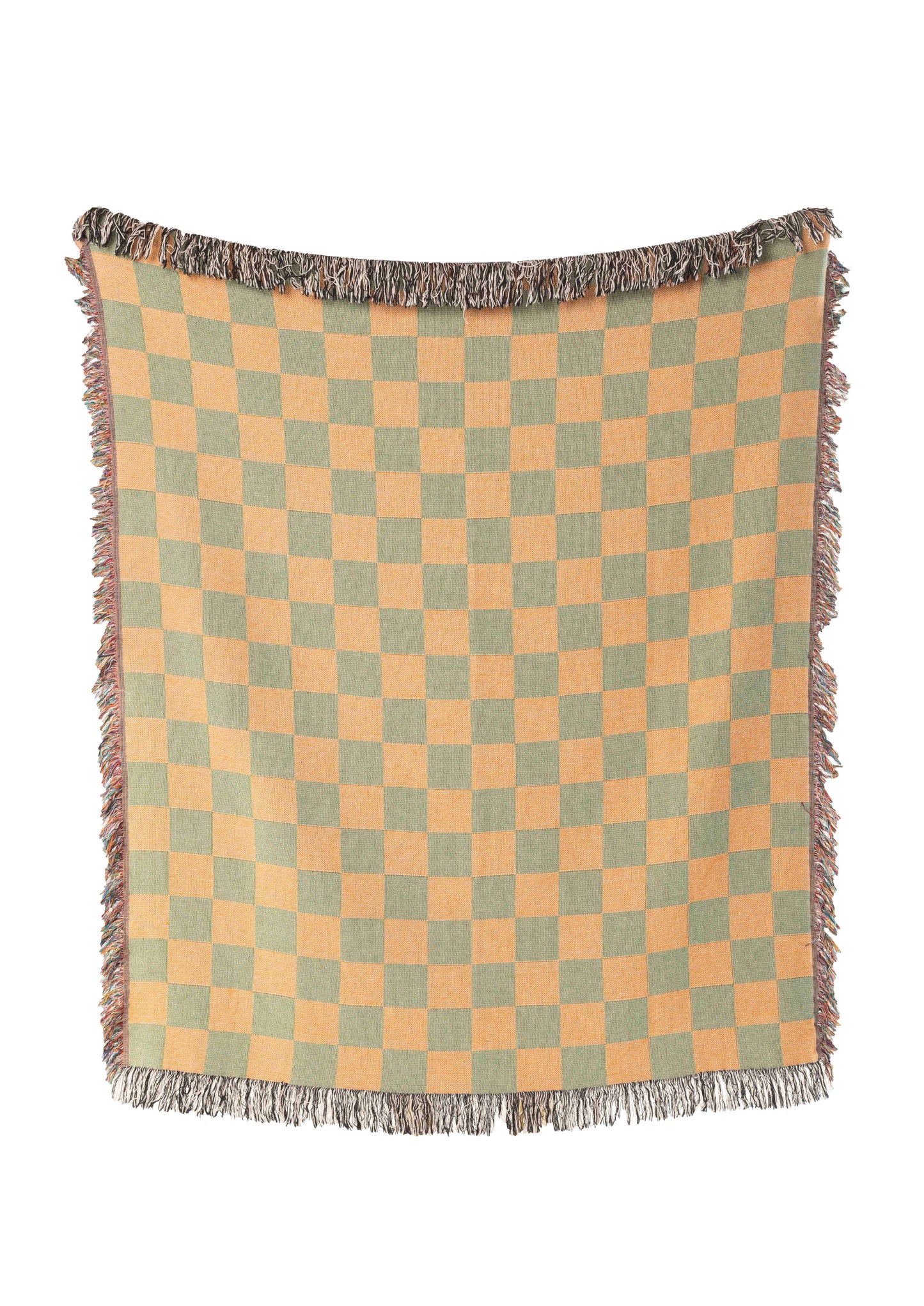 Green & Gold Woven Throw Blanket