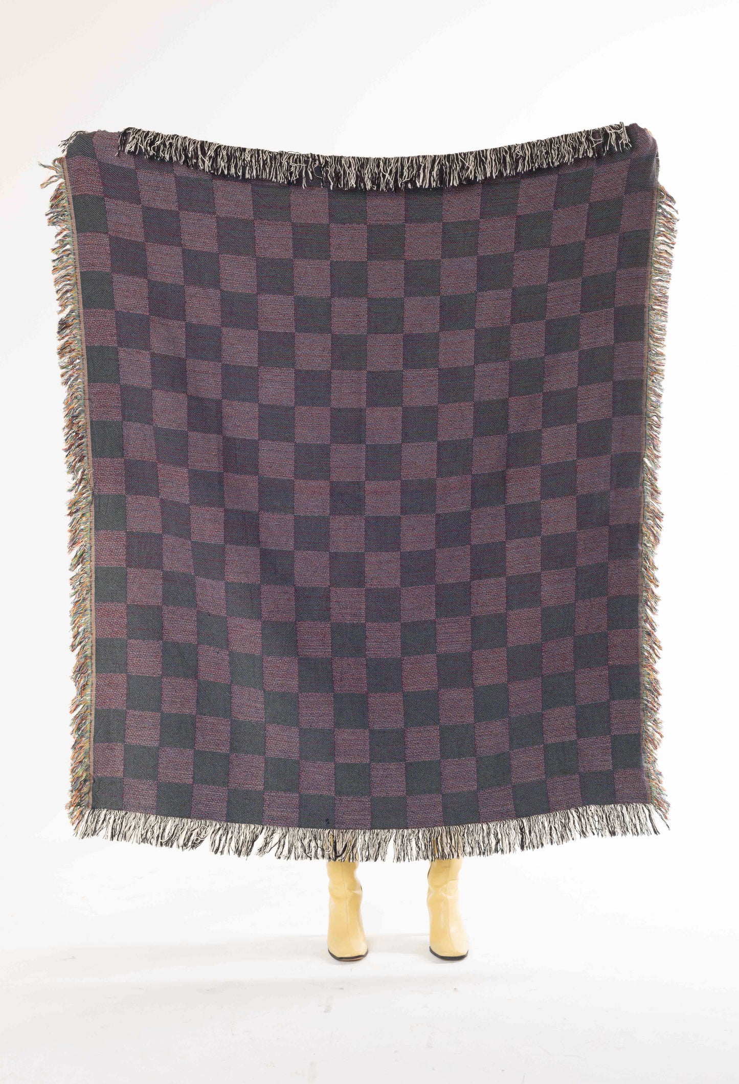 Green & Gold Woven Throw Blanket