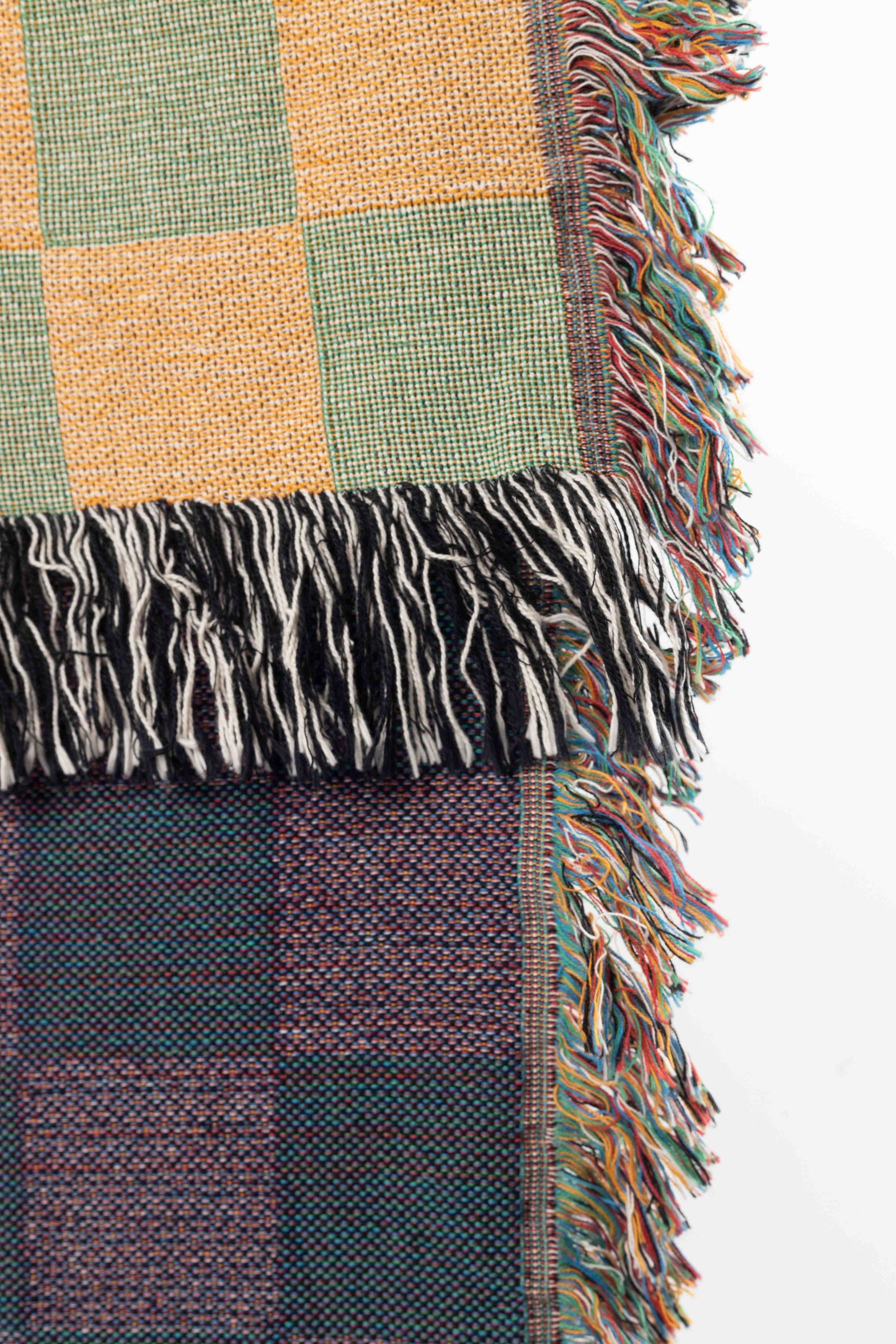 Green & Gold Woven Throw Blanket
