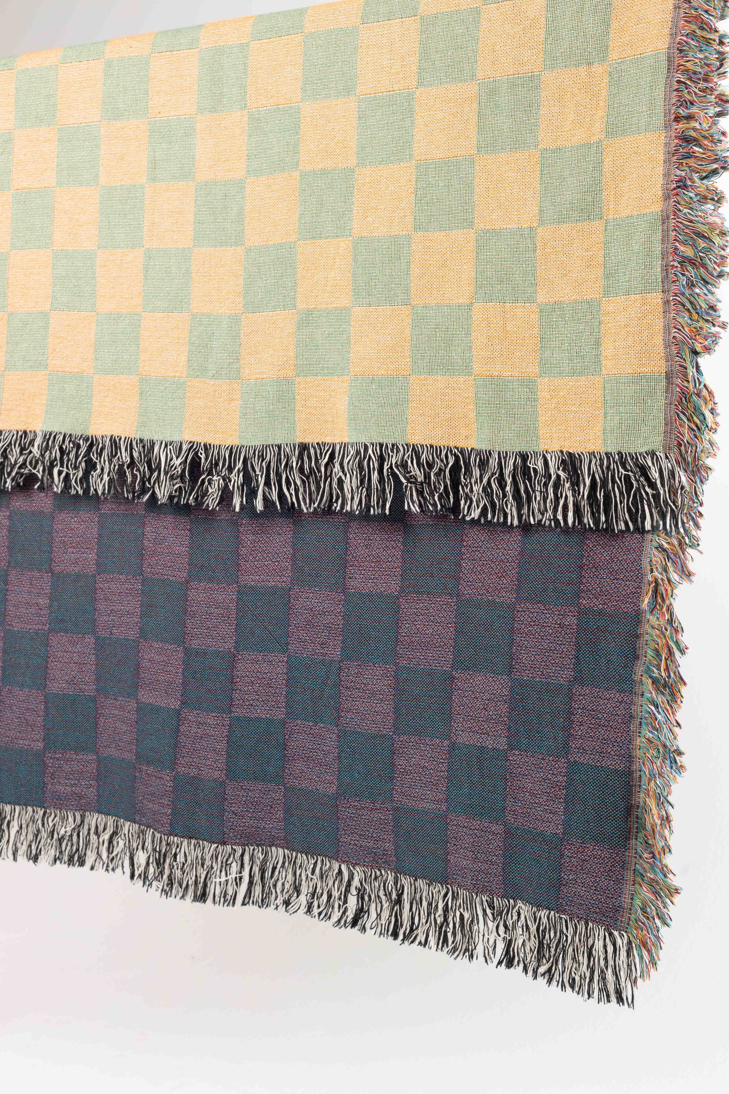 Green & Gold Woven Throw Blanket