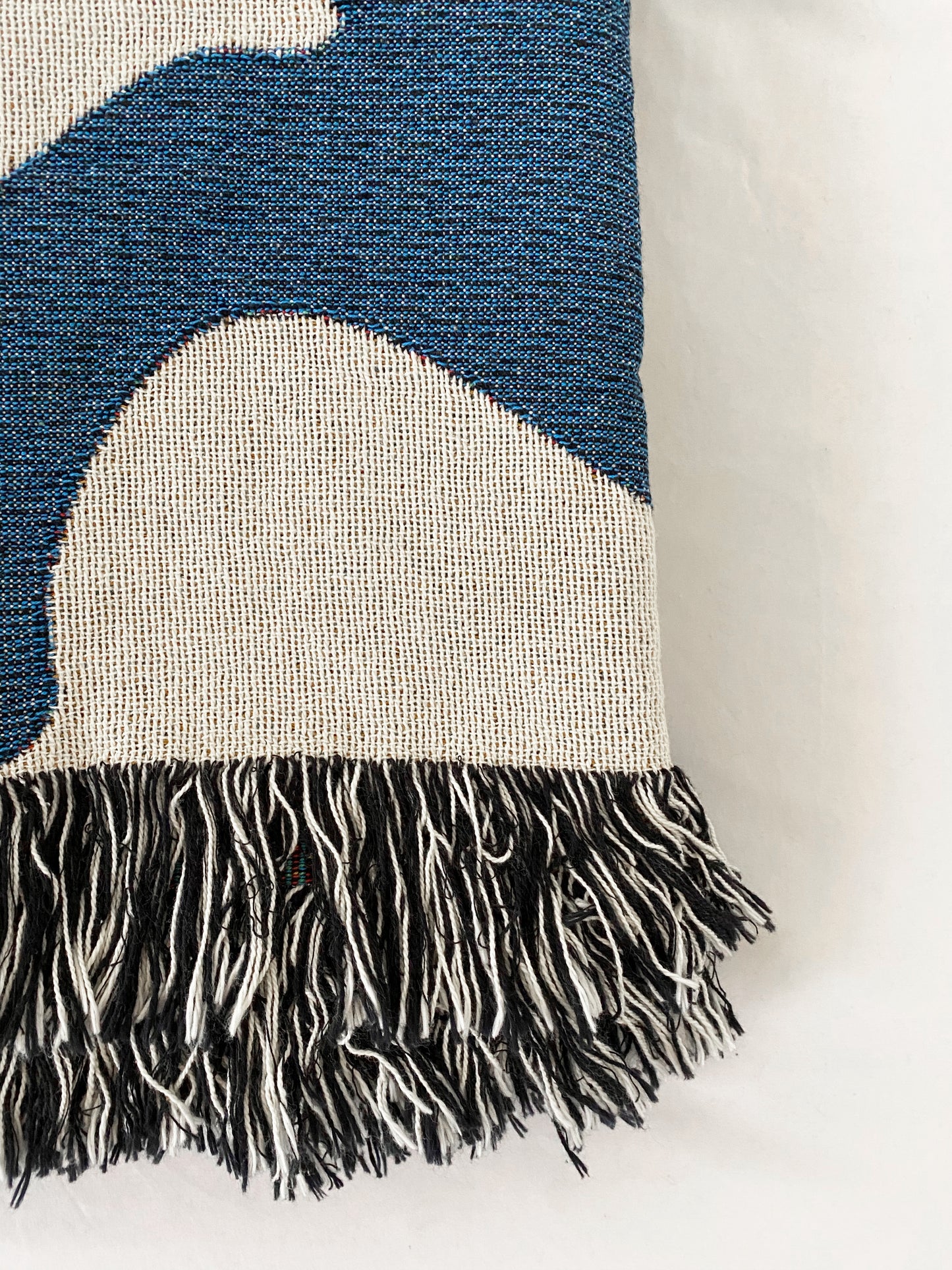Dancing Shapes - Denim Woven Throw Blanket