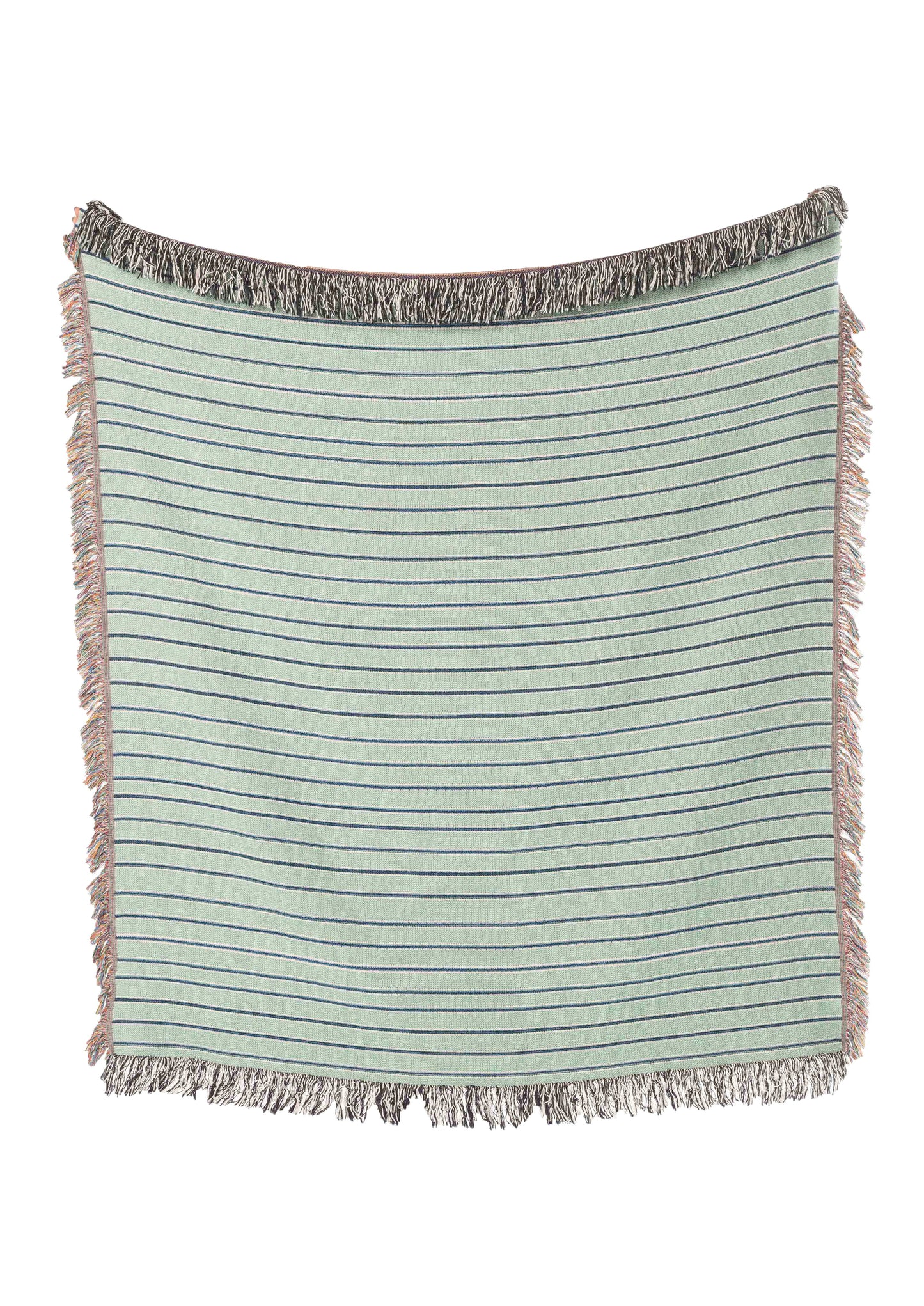 Stripey Mint Woven Throw Blanket