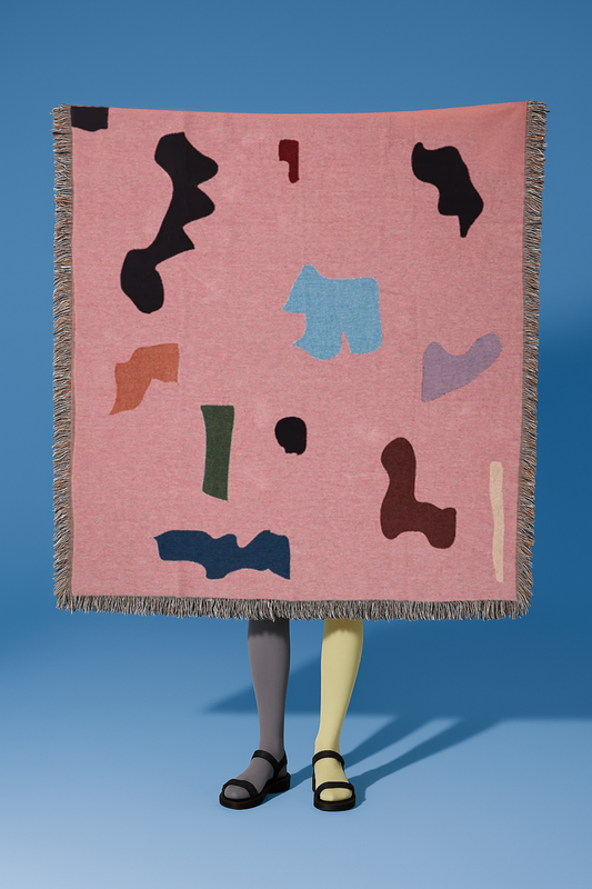 Abstract Form Woven Throw Blanket