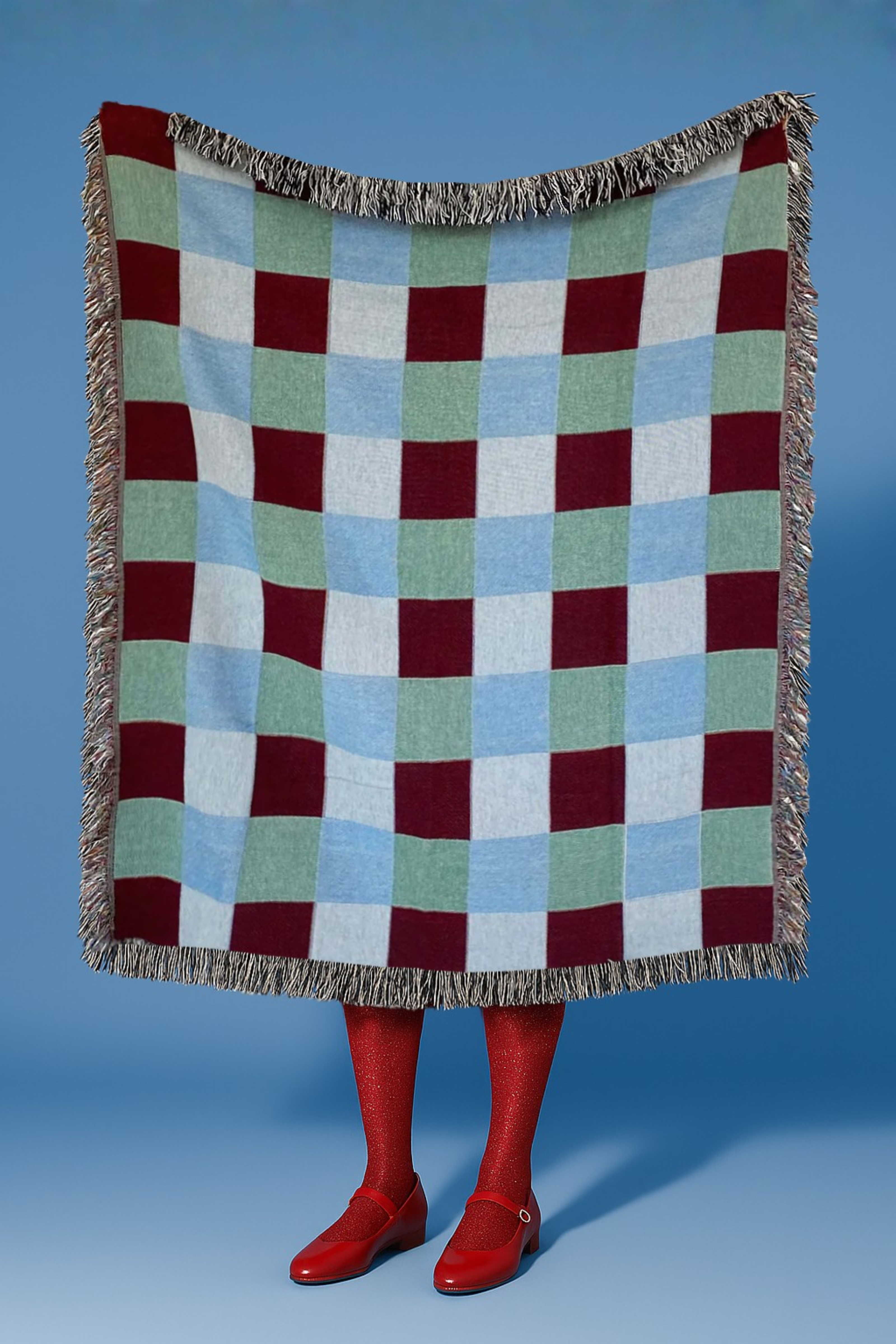 Large Plaid Woven Throw Blanket