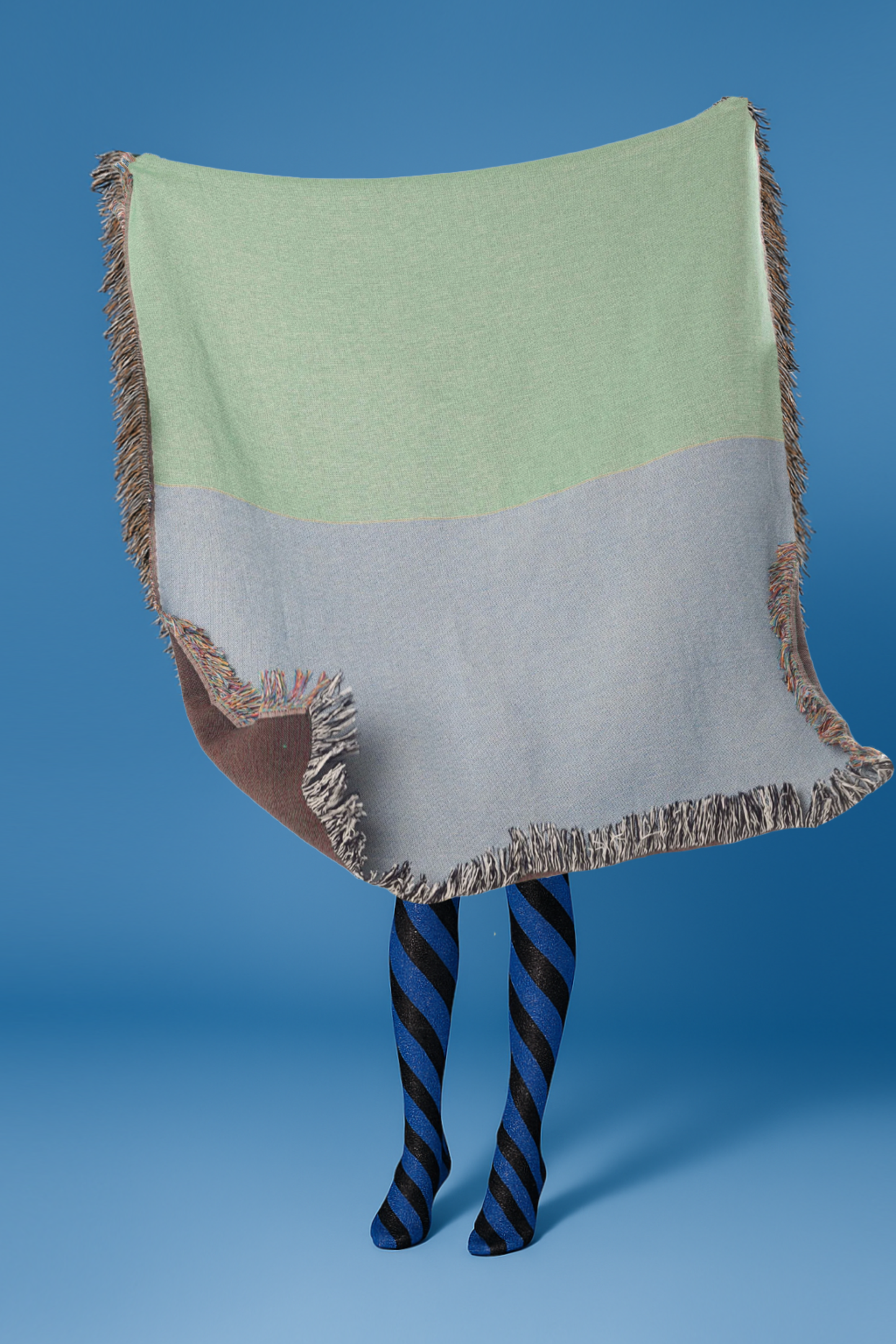 Color Block Woven Throw Blanket