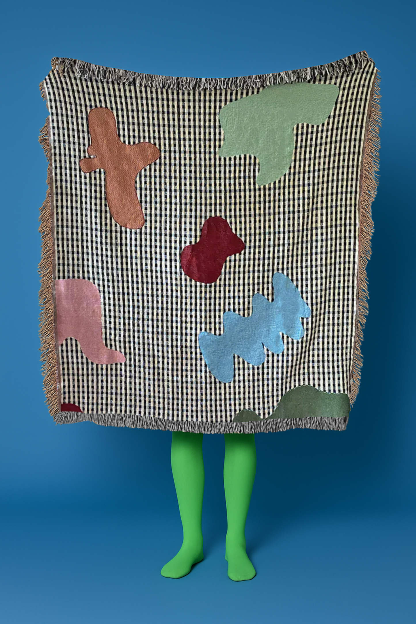 Abstract Gingham Woven Throw Blanket