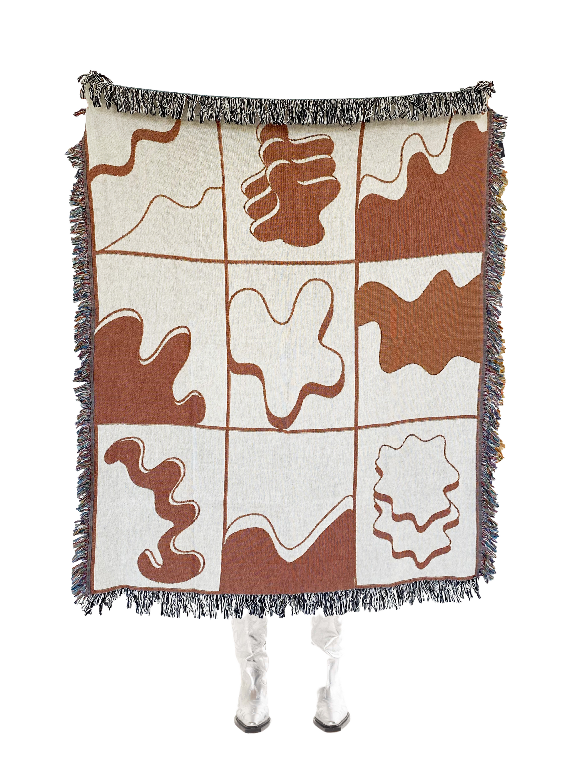 CLR Shop】Amoeba Woven Throw Blanket Amoeba Woven Throw CLR Shop】Amoeba Woven Throw Blanket Amoeba Woven Throw