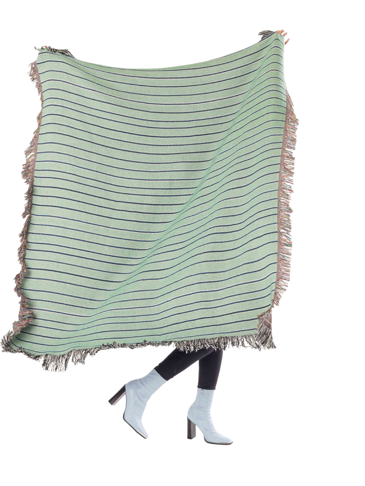 Stripey Woven Throw Blanket