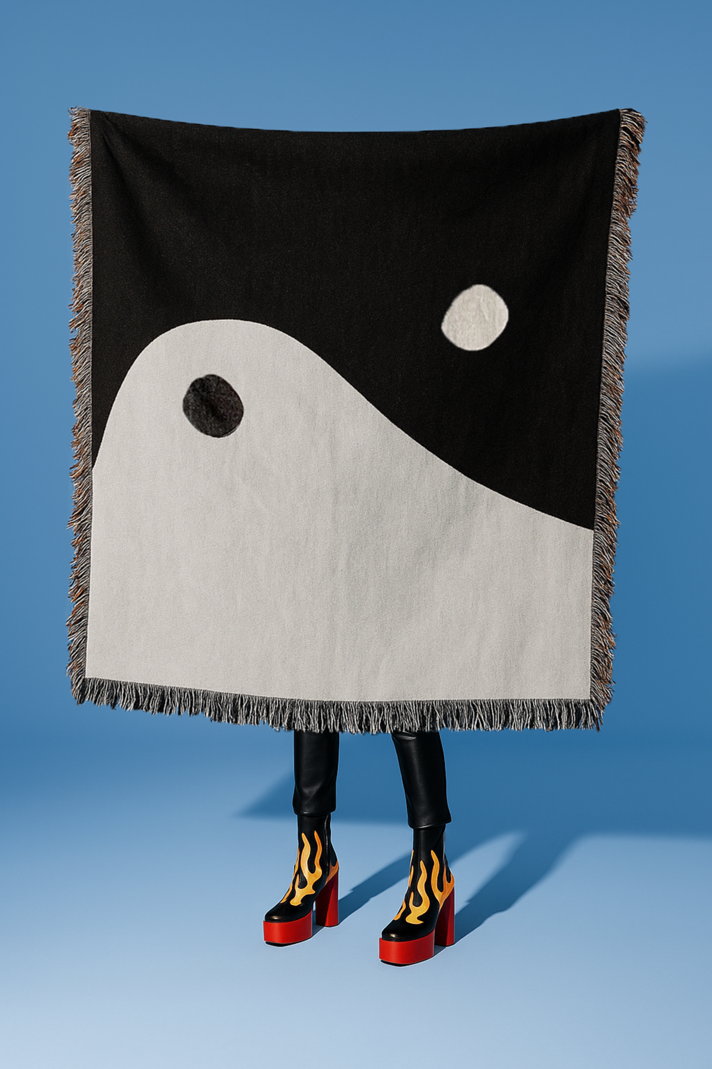 Yin Yang gewebte Überwurfdecke