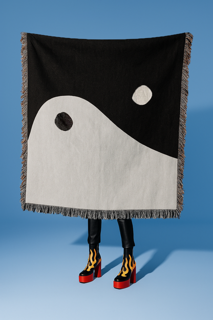 Yin Yang gewebte Überwurfdecke