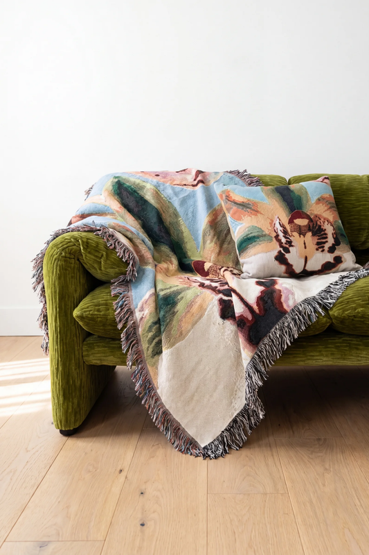 Orquidea Woven Throw Pillow