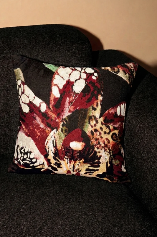Midnight Orquidea Woven Pillow