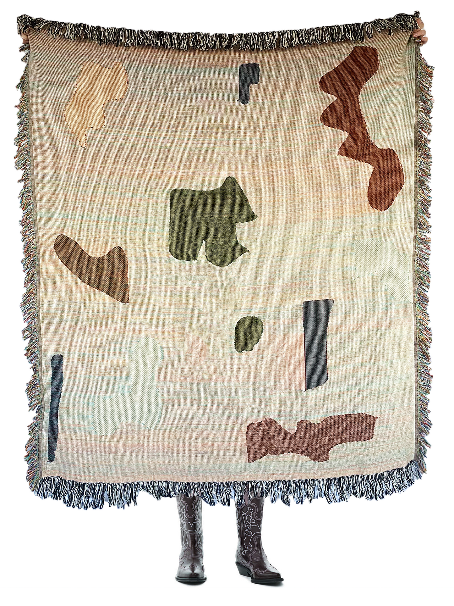 Abstract Form Woven Throw Blanket