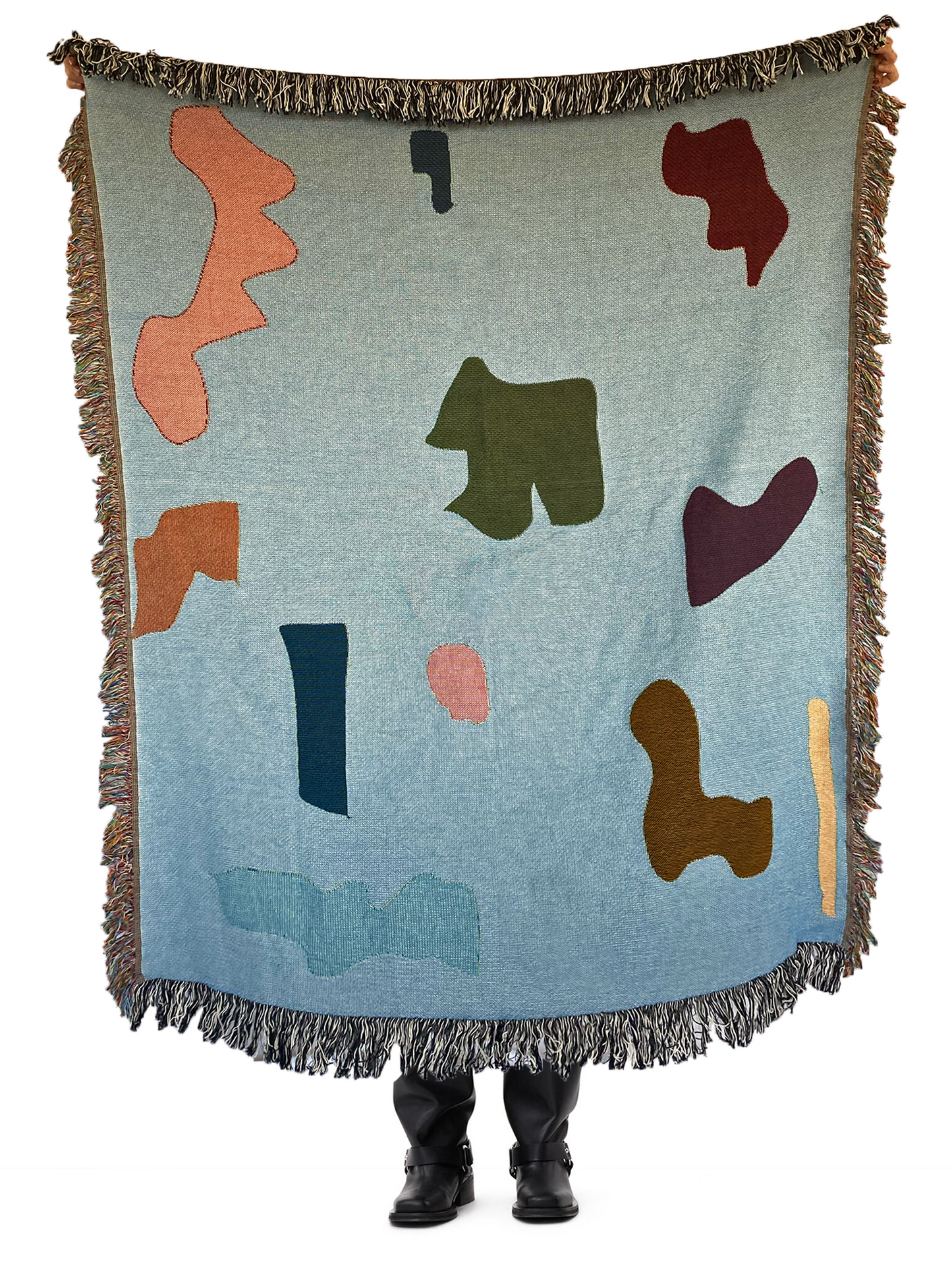 Abstract Form Woven Throw Blanket