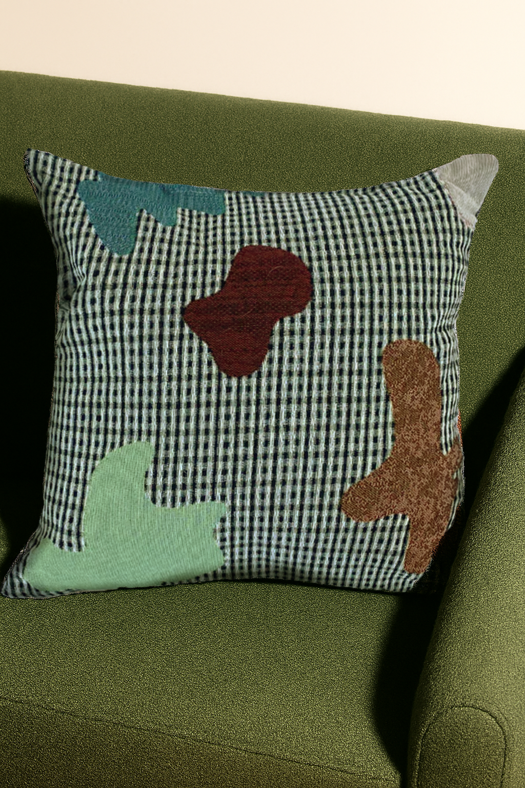 Abstract Gingham Woven Throw Pillow