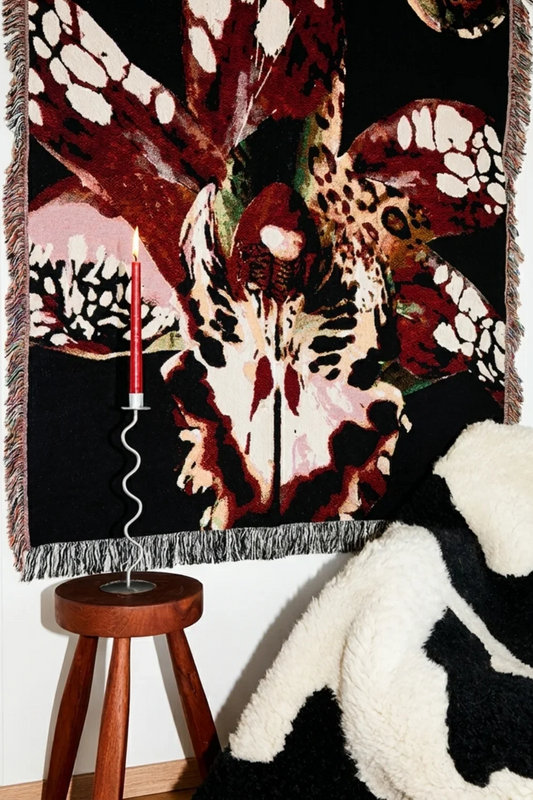Midnight Orquidea Woven Blanket