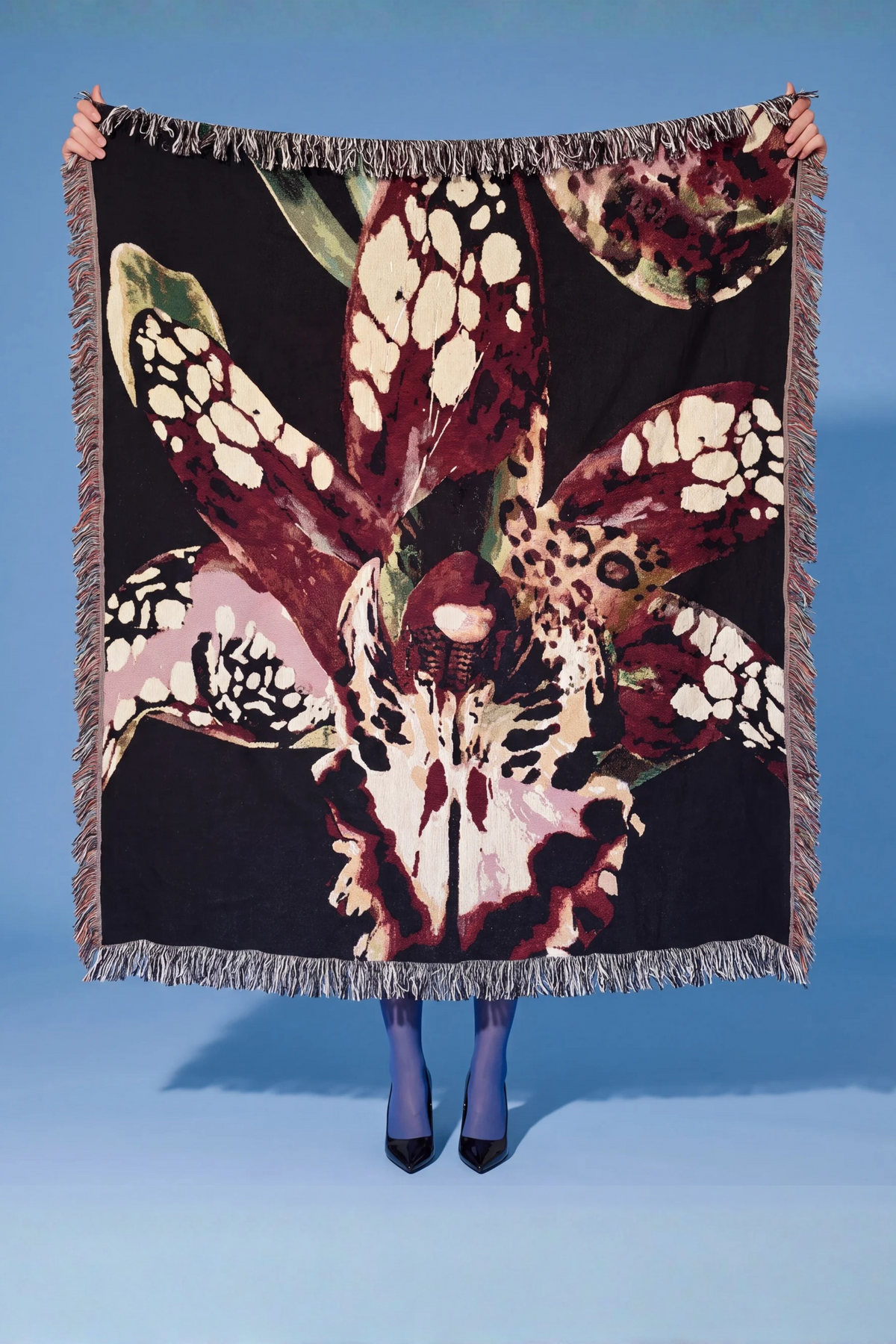 Midnight Orquidea Woven Blanket