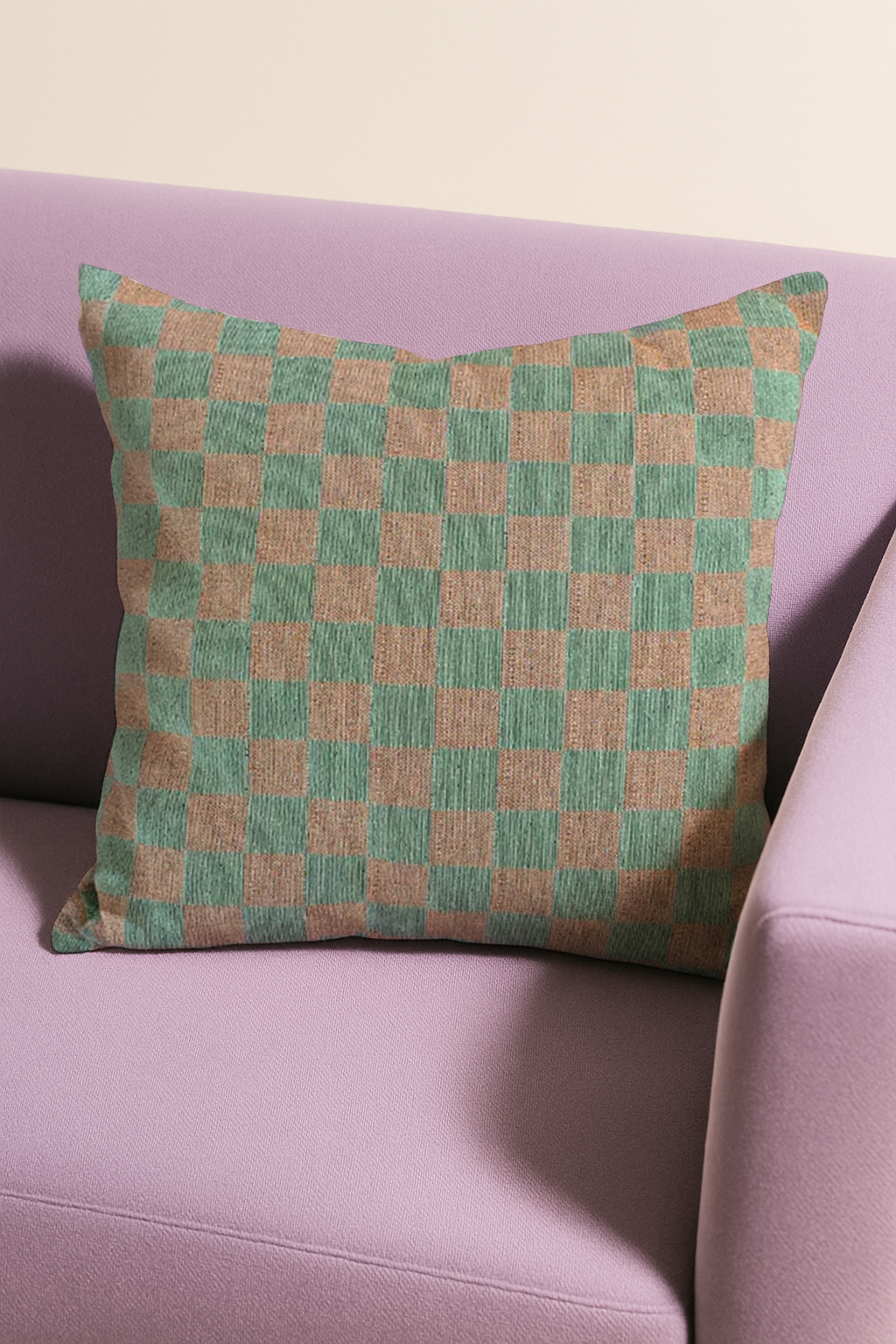 Spring Check Woven Throw Pillow