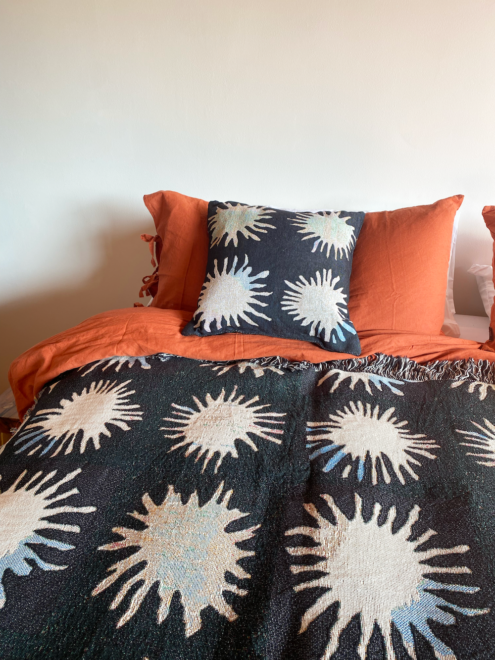 Sunburst Woven Throw Pillow