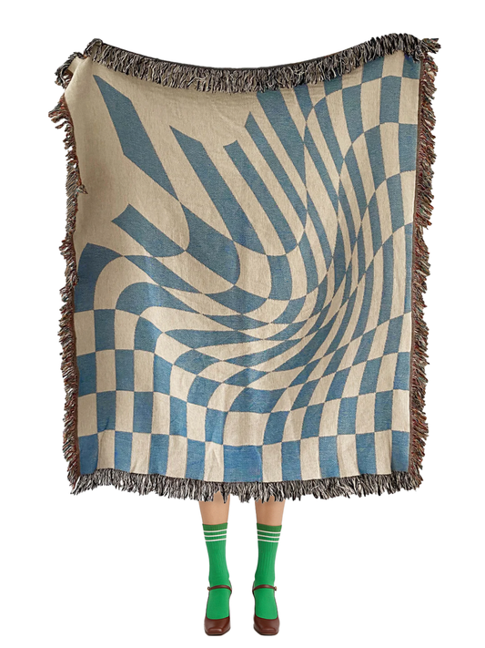 Groovy Grid Woven Throw Blanket