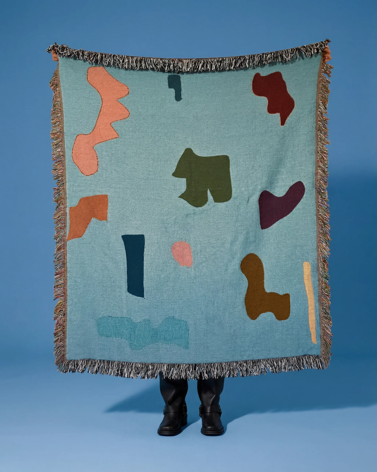 Abstract Form Woven Throw Blanket