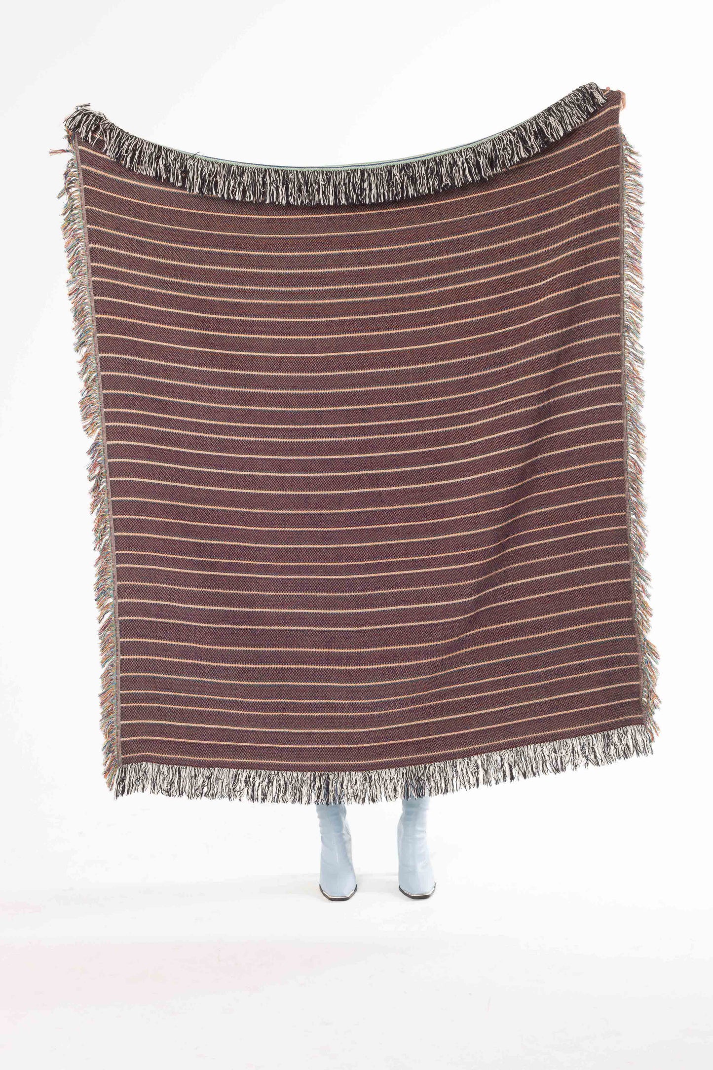 Stripey Mint Woven Throw Blanket