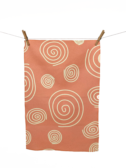 Twirls & Swirls Tangerine Kitchen Textile