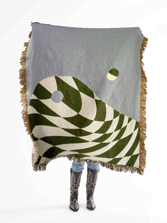 Yin Yang - Trippy Woven Throw Blanket