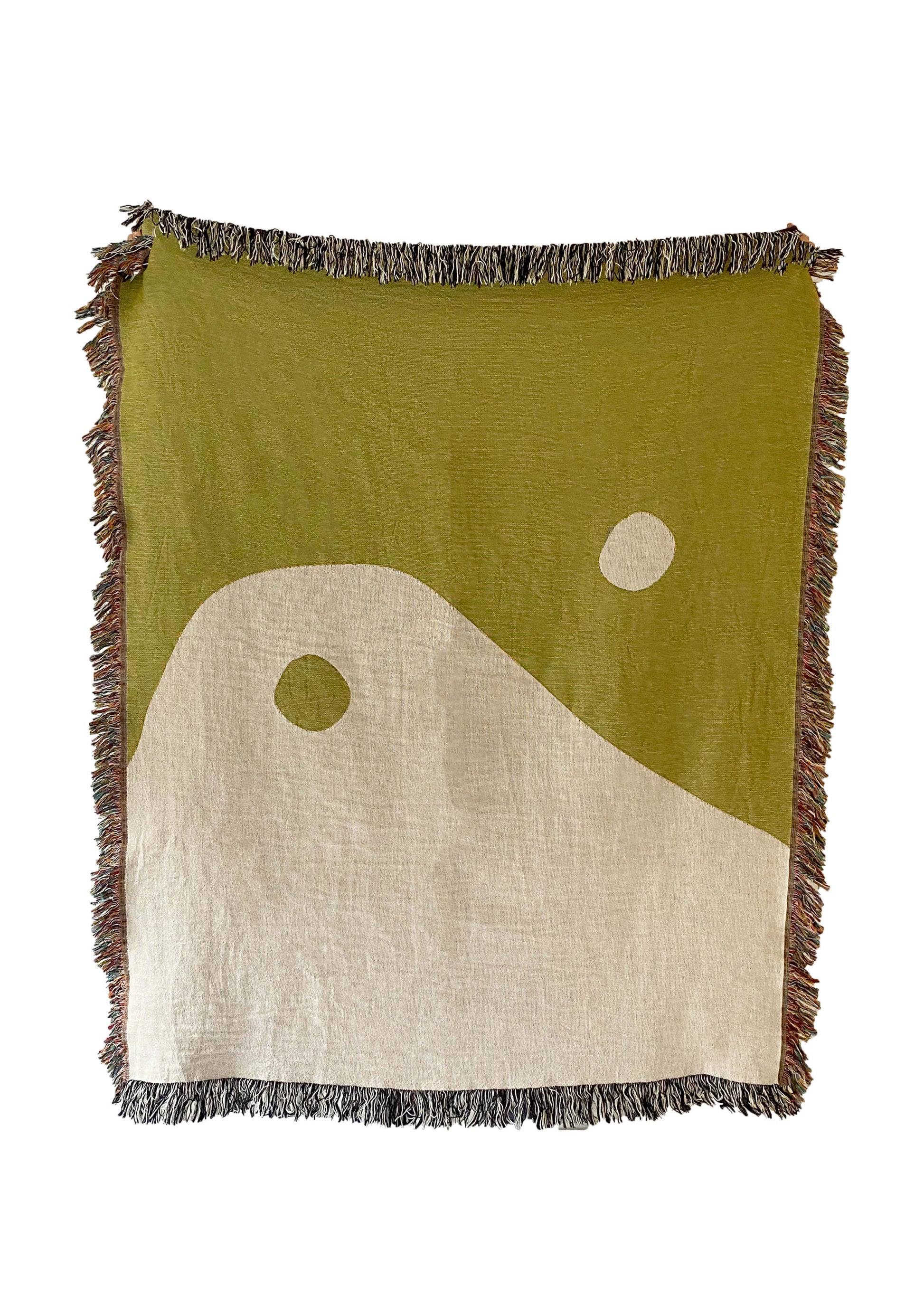 Yin Yang - Olive Woven Throw Blanket